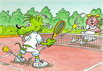 Ratus joue au tennis